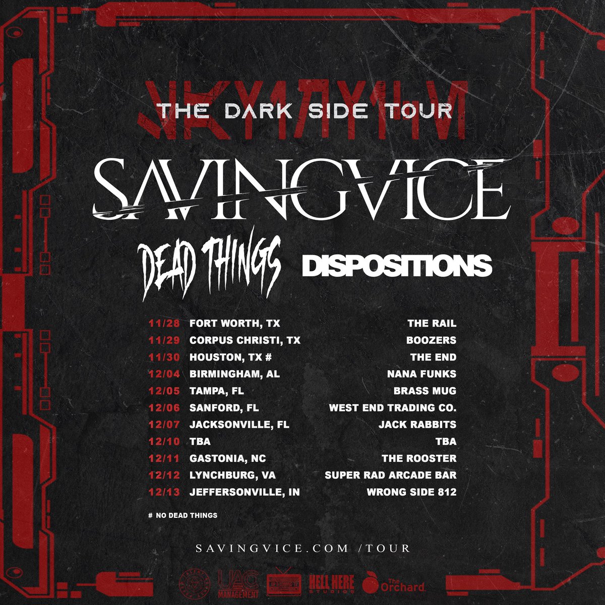 We are hitting the road next month with <a href="/SavingVice/">SAVINGVICE</a> and <a href="/DEADTHINGSmusic/">Dead Things</a> 🔥
See y’all soon!