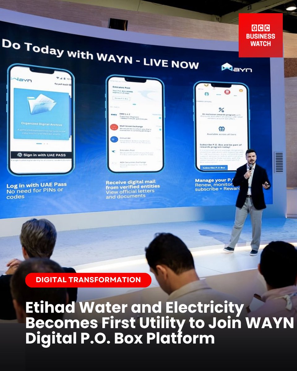 EtihadWE becomes the first UAE utility to join WAYN Digital P.O. Box  powering secure, paperless billing for all customers! 

الاتحاد للماء والكهرباء أول شركة مرافق تنضم إلى منصة «وين» الرقمية لتقديم فواتير آمنة وسهلة الوصول! 
Read the Full Story: lnkd.in/gFWirNwf
