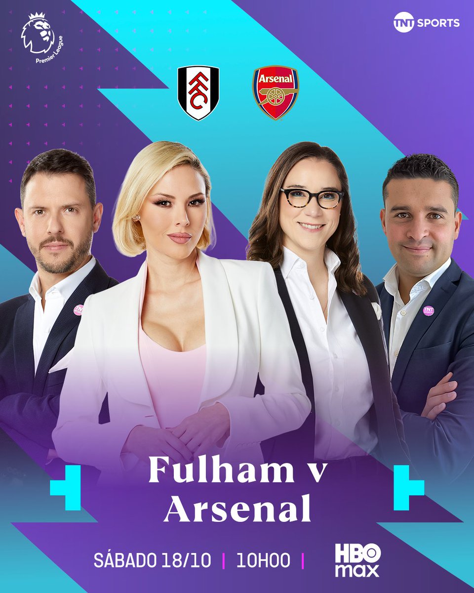 ¡De lujo para este juegazo! 😍

<a href="/MiroslavaMont/">Miroslava Montemayor</a>, <a href="/MajolaB/">Majo González</a>, <a href="/PepedelBosque/">Pepe Del Bosque</a> y <a href="/Rodrigo_Lara_Tv/">RODRIGO LARA</a> te esperan para ver a Raúl Jiménez. 🇲🇽

⚪️ <a href="/FulhamFC/">Fulham Football Club</a> 🆚 <a href="/Arsenal/">Arsenal</a> 💣
🗓️ Sábado 18 de octubre 
⏰ 10:00 h
📲 <a href="/StreamMaxLA/">HBO Max Latinoamérica</a>: bit.ly/4fYZ4aQ

#LaPremierEnHBOMax | #TNTSportsEnHBOMax