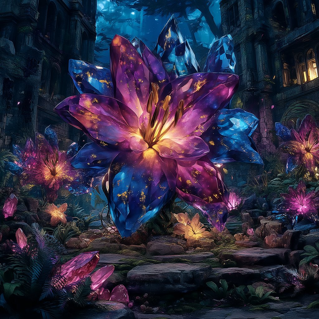 KingyFish's tweet image. Here are some fantastical flowers, I hope you enjoy 😊❤️💜💙
#AIart #Aiartwork #Midjourney #digitalart