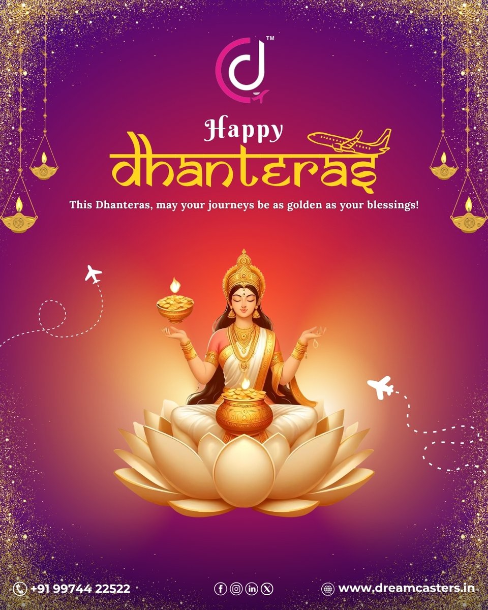 dreamcastersIn's tweet image. This Dhanteras, invest in experiences that shine brighter than gold! Let Dream Casters curate your next journey filled with prosperity, peace, and unforgettable memories.
Travel that truly enriches your life — because the best wealth is experience. #DreamCasters #Dhanteras