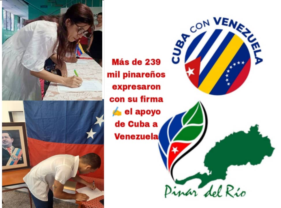 Más de 239 mil pinareños expresaron con su firma el apoyo a Venezuela. #CubaConVenezuela #PinardelRío