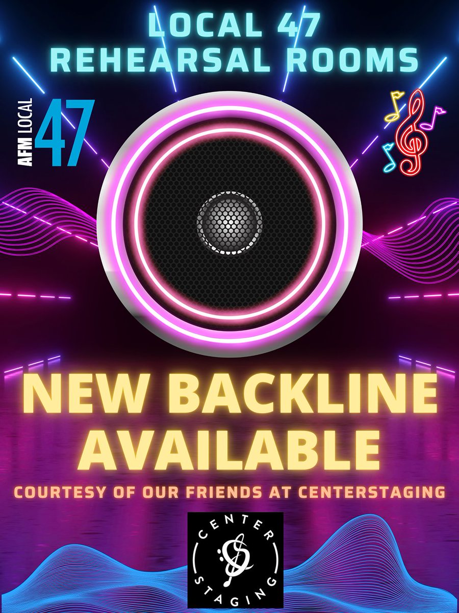 AFM Local 47 would like to thank our neighbor @centerstagingla for generously donating 4 bass amps to our rehearsal room backline. A bass amp stack — from brands like Gallien Krueger, SWR, &amp; TC Electronics — will now be stationed in Rooms 3, 4, 5, 6, &amp; 7. afm47.org/rehearsals