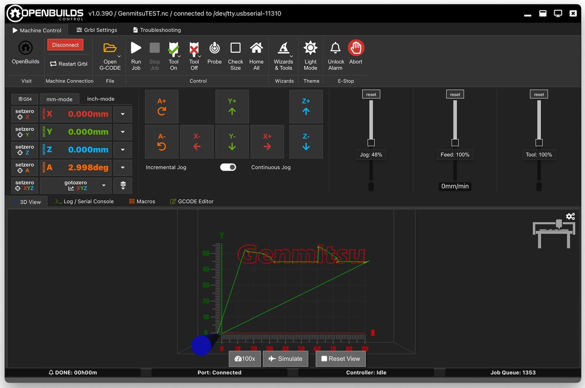 mactechlab's tweet image. デスクトップCNCルーター CubikoをMacからコントロールするGRBLソフト "OpenBuilds CONTROL" の操作および意味がほんの少し…ちょっぴり分かってきた😅
#mactechlab