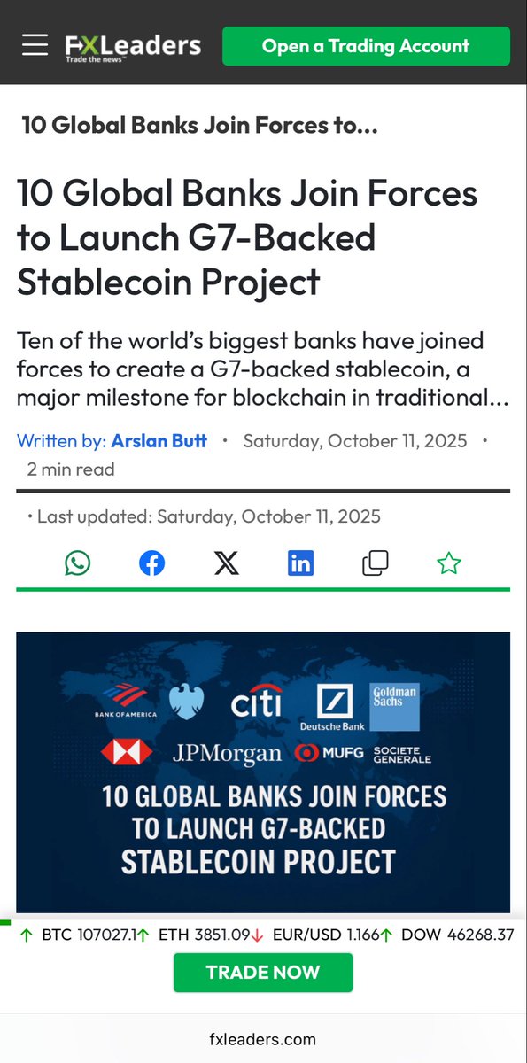 RemiReliefX's tweet image. 🚨XRP Will 💯 Have A Set Stable Price…$1000 XRP Is Peanuts🚨
G7-Backed Stablecoin 🤔 … “Stable”
They are saying “XRP” without saying XRP. Ripple was not messing around when they said “All The Money In The World”
XRP will be set to a high price backed by these G7 countries…