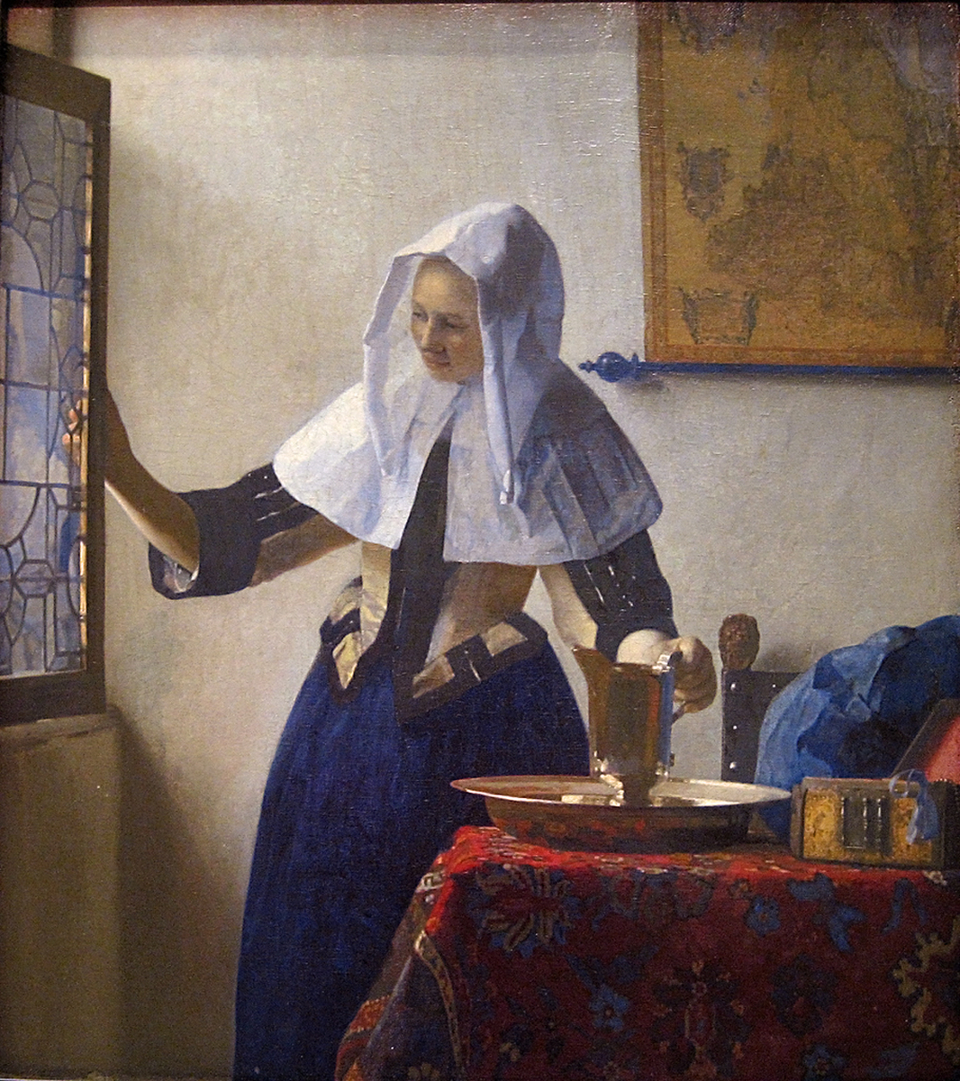 Young Woman with a Water Pitcher #artbots #vermeer