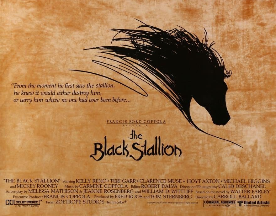 This Francis Ford Coppola production debuted in movie theaters on this date in 1979. Read my review of “The Black Stallion”: scottholleran.substack.com/p/movies-the-b…