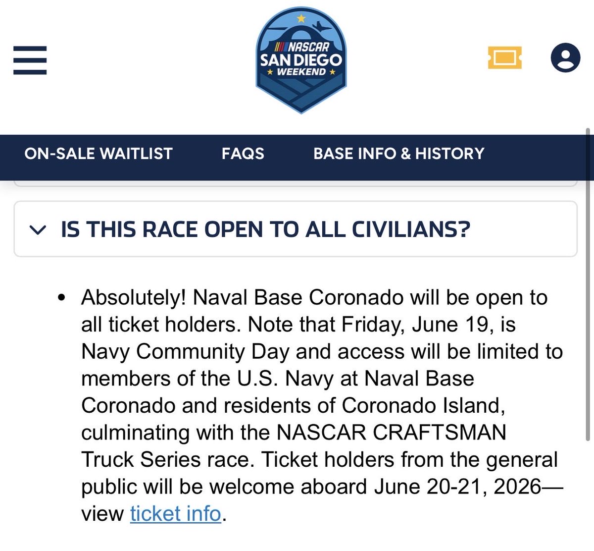 Hashtag_Cyclone's tweet image. @jeff_gluck @bobpockrass just noticed that the @NASCARSanDiego @NASCAR_Trucks race will not be open to the public
