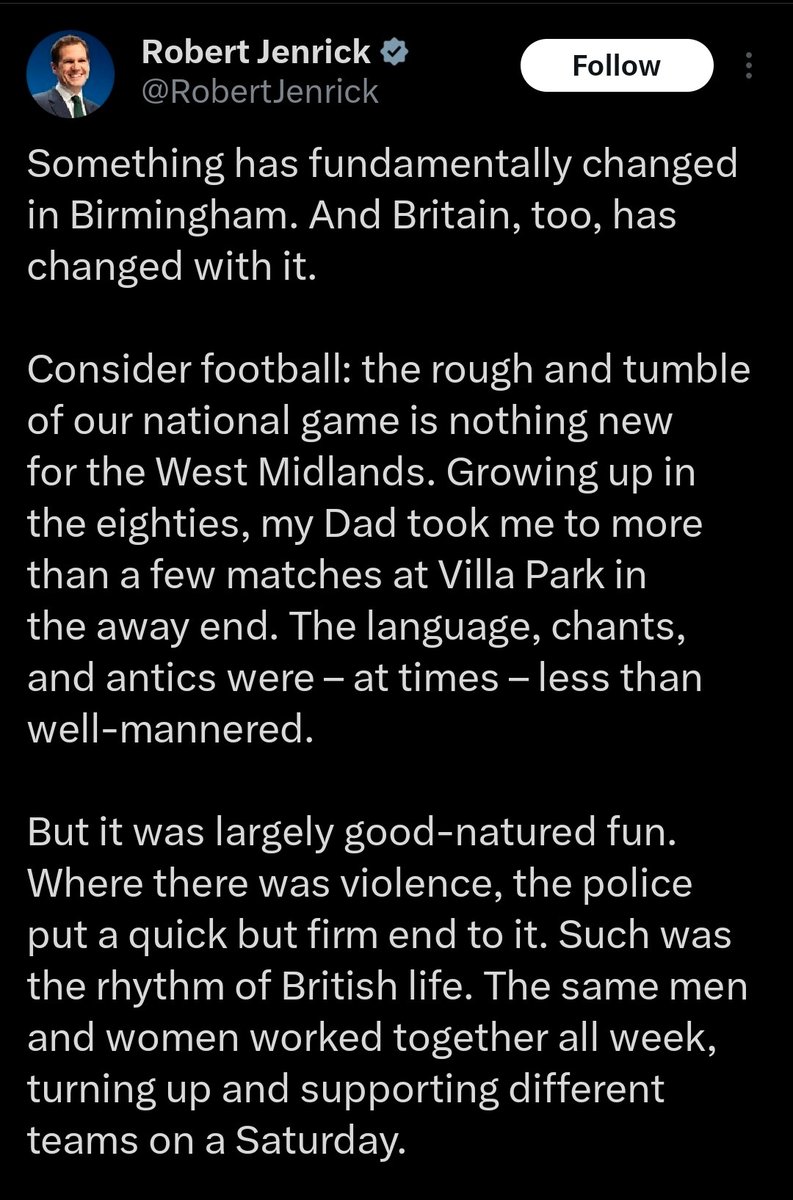 Sunder Katwala (@sundersays) on Twitter photo Does <a href="/RobertJenrick/">Robert Jenrick</a> realise English clubs were banned from playing in any European football competitions after May 1985 for the rest of the decade, returning only in 1990/91, after Heysel disaster, as UEFA + our government felt fans couldn't be policed safely travelling away? Does <a href="/RobertJenrick/">Robert Jenrick</a> realise English clubs were banned from playing in any European football competitions after May 1985 for the rest of the decade, returning only in 1990/91, after Heysel disaster, as UEFA + our government felt fans couldn't be policed safely travelling away?