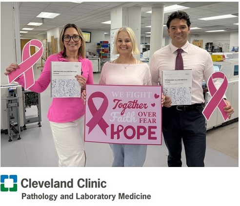 Celebrating breast cancer awareness month! A huge thank you to Drs. Gilmore, Rowe, and <a href="/PatMcIntireMD/">Patrick J. McIntire</a> , our excellent breast pathologists! Thank you for all of your hard work and dedication. #cancer #breastcancer <a href="/CLEClinicLabs/">ClevelandClinicLabs</a> <a href="/CCFPathRes/">Cleveland Clinic Pathology Residency</a>