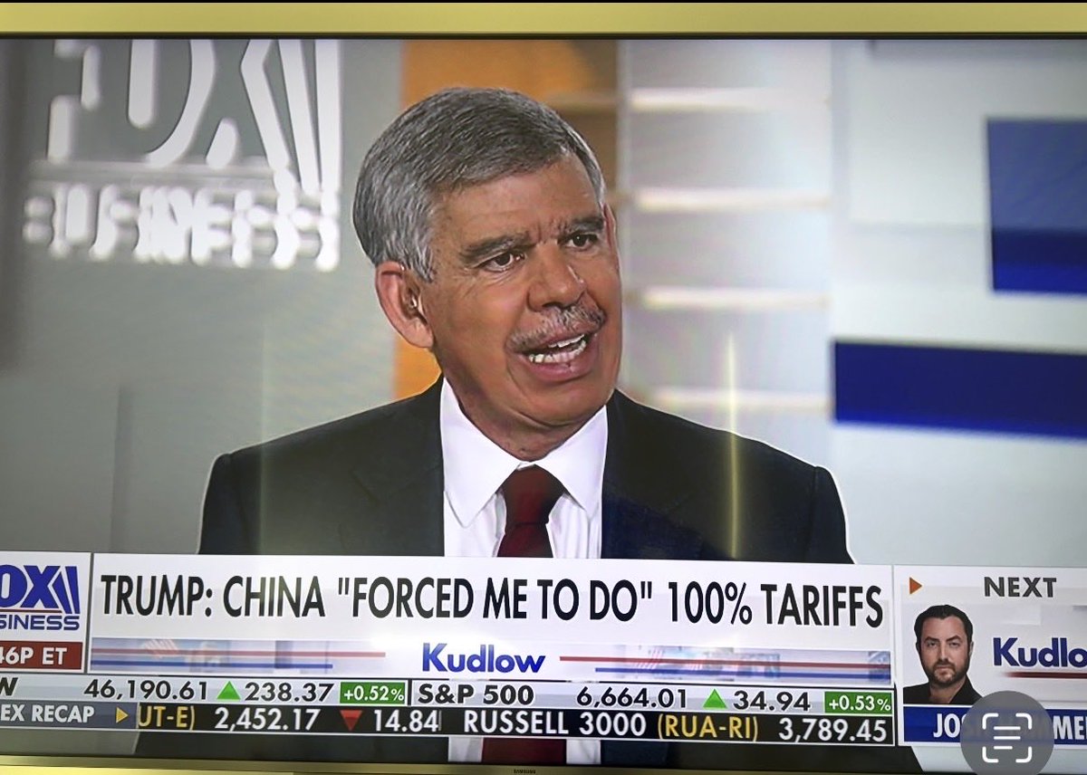 elerianm's tweet image. Thank you, Larry, for having me on your show. I enjoyed the conversation with you, John and Michael.
#economy #markets #trade #growth #china #FederalReserve @larry_kudlow @FoxBusiness @FoxNews #ai @carney