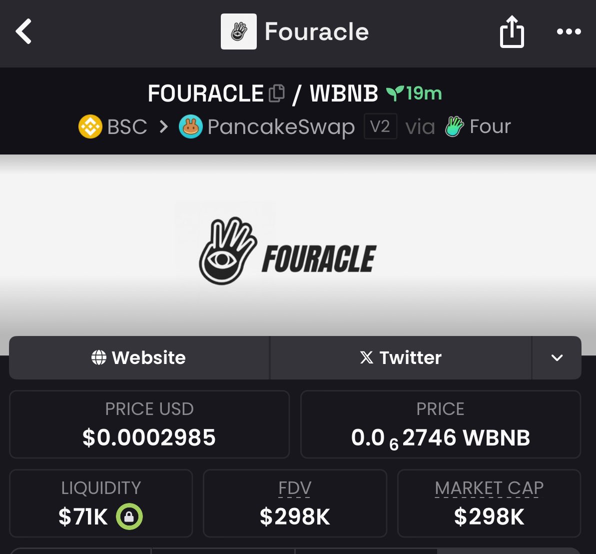 Utility szn on #BNB

Fouracle looks bullish for me.

Bidding some bags.

@Fouracleonbnb 

CA: 0x9765a050a444dc4424e3c4D15497f1B6AB5F4444