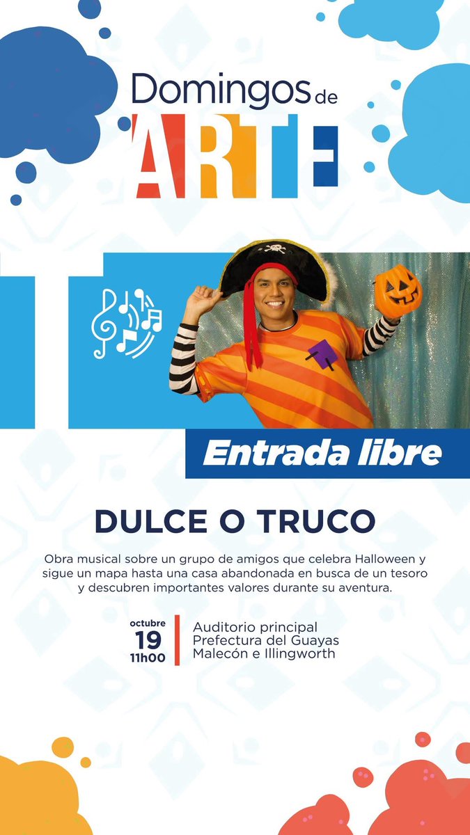 ¡Llegó Domingo, un día para compartir positividad con los Guayasenses!

La Prefectura del Guayas, a través de la Dirección de Arte y Cultura, invita a la ciudadanía a disfrutar de una nueva edición de “Domingos de Arte”, un espacio que fomenta la expresión artística y promueve el