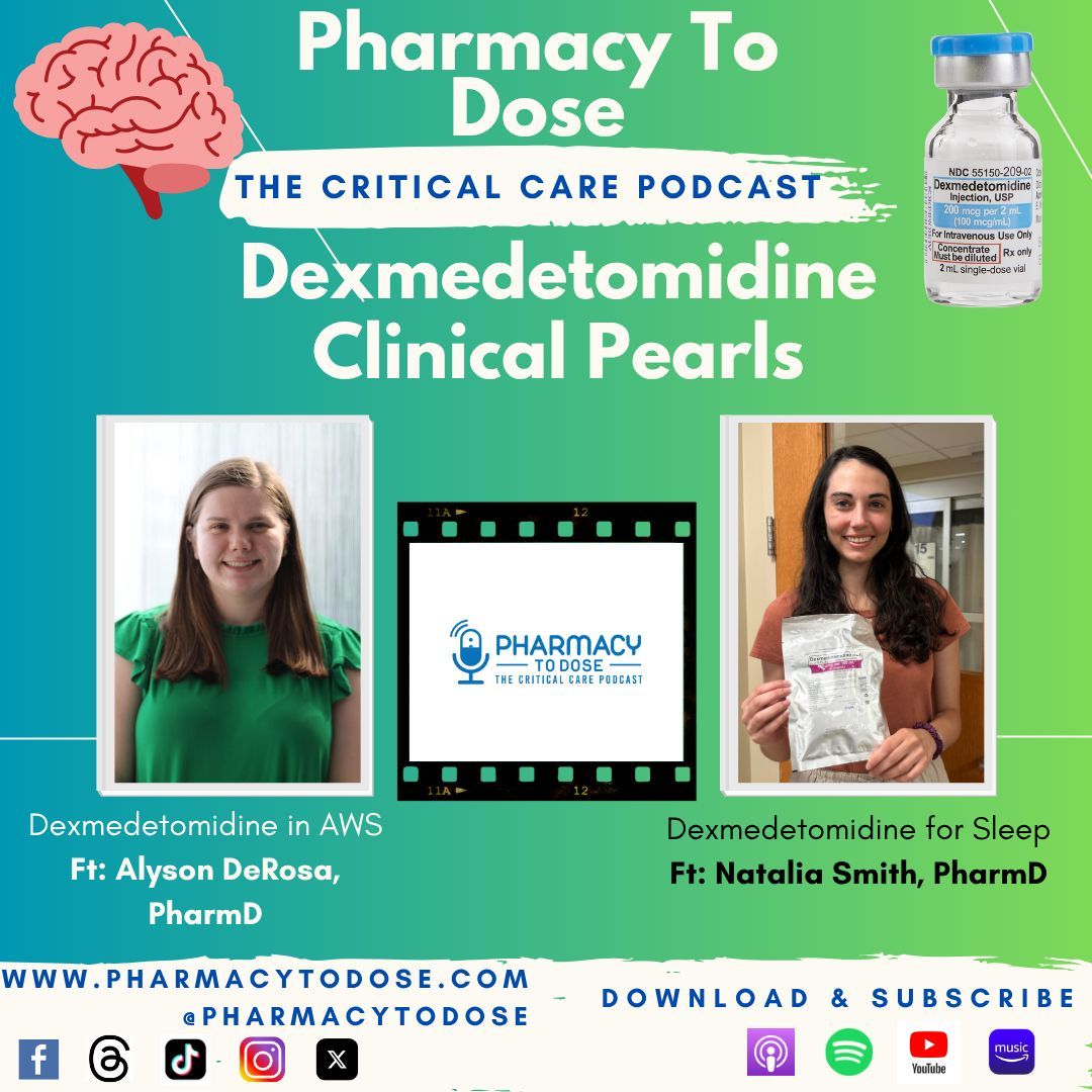 🚨 NEW POD ALERT🚨 
Dexmedetomidine ICU Clinical Pearls

Dexmed in AWS with Alyson DeRosa
Dexmed for Sleep with Natalia Smith

🟢 bit.ly/4qfwzud