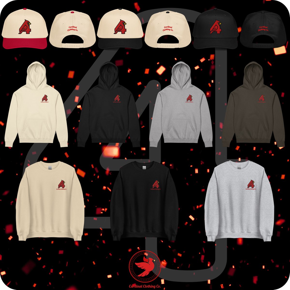 Cardinal_Co's tweet photo. 🎉4️⃣ Years of Cardinal Clothing Co🎉
4 Year Collection is available NOW for a limited Time!
Shop @ https://t.co/0Hj3Zh3eEj
.
.
.
#CardinalClothing #CardinalClothingCo
#Cardinal #Cardinals
#ClothingBrand #ShopSmall #Viral #Clothing #SmallBusiness #cardinalsofinstagram #aframe #explorepage #greenbay #greenbaywisconsin #wisconsin #anniversary #4years #snapback #crewnecksweater #hoodie #sweaterweather #hoodieszn #hoodies #sweatshirt #trending #PokemonLegendsZA #october #crewneck #embroideredhoodie #boxyfithoodie