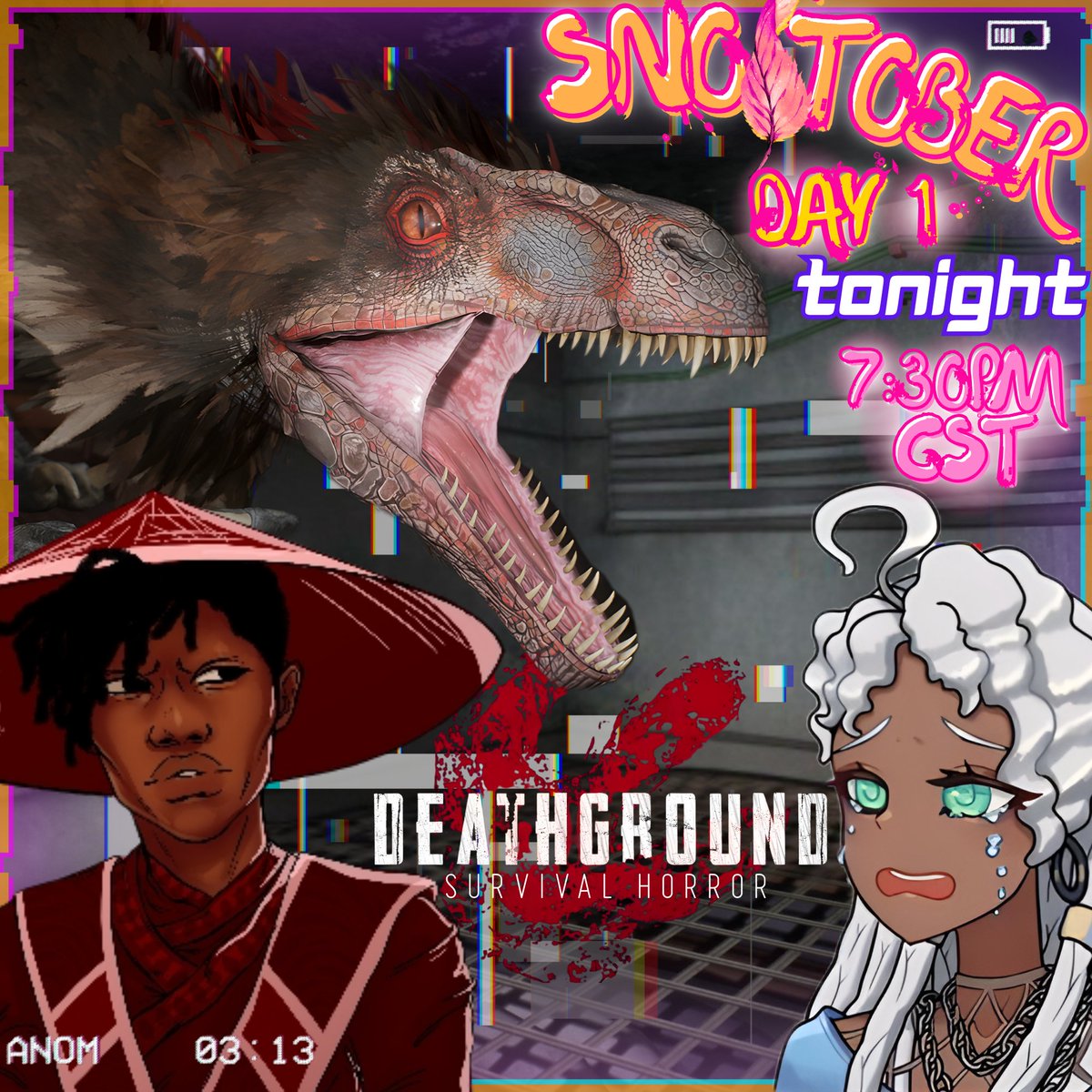 SnoCocoa's tweet photo. ｡🧡Spooky #PopOutFriiday x #Snotober🧡｡

Hey hey it's party time with Cocoa &amp; @BlakthundaS ! Grab your snackies &amp; jam w/ us as we survive the #Deathgrounds! ♪‧₊˚Ｏ(≧▽≦)Ｏ♫♪·

TONIGHT @ 7:30PM CST✨🪩
♡Link Below♡♪‧₊˚

#snococoa #snommunity #twitch https://t.co/NBys32V6ag