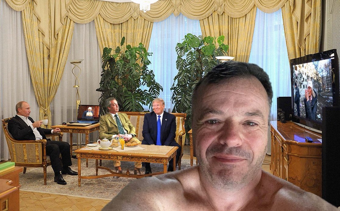 terminallytang1's tweet photo. @gavinesler He's been found out. He's trying to cover his tracks. He is up the gills in Russian corruption and the whole world knows it. https://t.co/EsJAOTuYJi