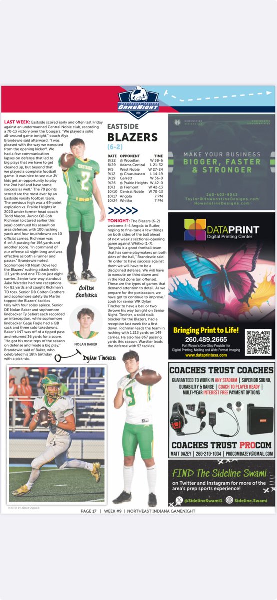 ⁦<a href="/EastsideScores/">Aaron Willard</a>⁩ can improve to 7-2 with a dub over Angola tonight. Get your hard copy of GameNight as you enter the stadium.