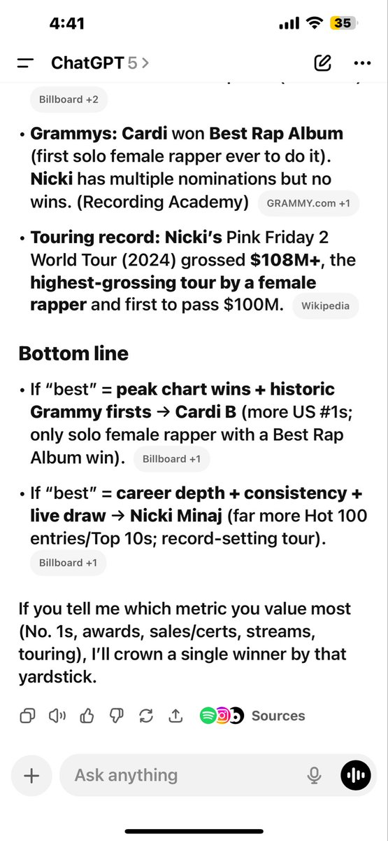 Howitdoboo's tweet photo. Okay Chat GPT said it 🙌🏾✨ #cardib https://t.co/dxIWKasvCH
