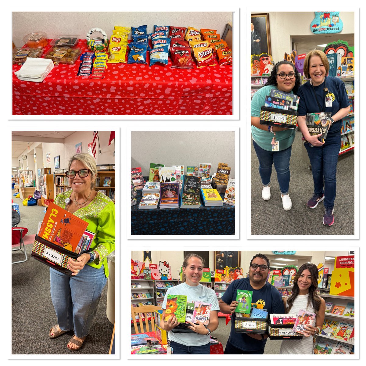 LibraryAHCES's tweet image. Today our teachers previewed our Fall Book Fair &amp;amp; placed books in their wish bins🧺. Need a gift for one of your AHmazing teachers? Check out their wish bins that will be in the library👀💙💛! Lets stock their classroom libraries with some #BookFairMagic ✨😉📚✨