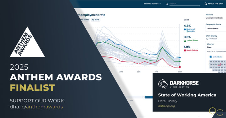 darkhorseviz's tweet image. We’re proud to share that our EPI Data Library is a finalist in the Diversity, Equity, Inclusion &amp;amp; Belonging Awareness category at the 5th Annual #AnthemAwards.

🗳️ Vote by Oct 30: hubs.la/Q03PcLwP0