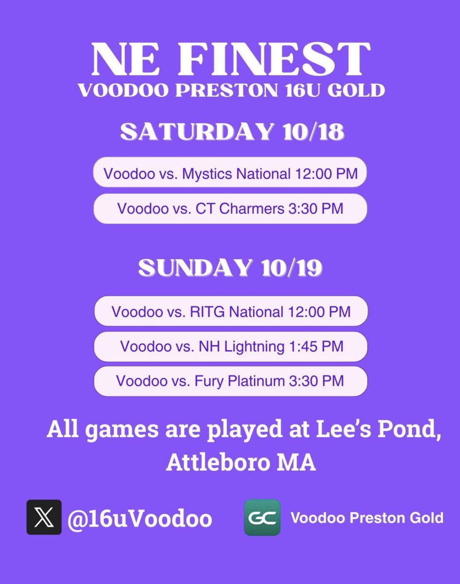 Payton Smith (@paytonsmith2028) on Twitter photo Can't wait for this weekend with my team!We will be at NE Finest! Come check us out!! π₯π₯
<a href="/16uVoodoo/">Voodoo Preston Gold</a> <a href="/VoodooSBRecruit/">Voodoo_SB College Recruiting</a> <a href="/RhodySoftball/">Rhode Island Softball</a> <a href="/HCrossSB/">Holy Cross Softball</a>
<a href="/StagsSoftball/">Fairfield Softball</a> <a href="/gatorjack72/">Girls In The Game</a> <a href="/ExtraInningSB/">EXTRA INNING SOFTBALL</a> <a href="/DirectRecruits/">Direct Recruits</a> Can't wait for this weekend with my team!We will be at NE Finest! Come check us out!! π₯π₯
<a href="/16uVoodoo/">Voodoo Preston Gold</a> <a href="/VoodooSBRecruit/">Voodoo_SB College Recruiting</a> <a href="/RhodySoftball/">Rhode Island Softball</a> <a href="/HCrossSB/">Holy Cross Softball</a>
<a href="/StagsSoftball/">Fairfield Softball</a> <a href="/gatorjack72/">Girls In The Game</a> <a href="/ExtraInningSB/">EXTRA INNING SOFTBALL</a> <a href="/DirectRecruits/">Direct Recruits</a>