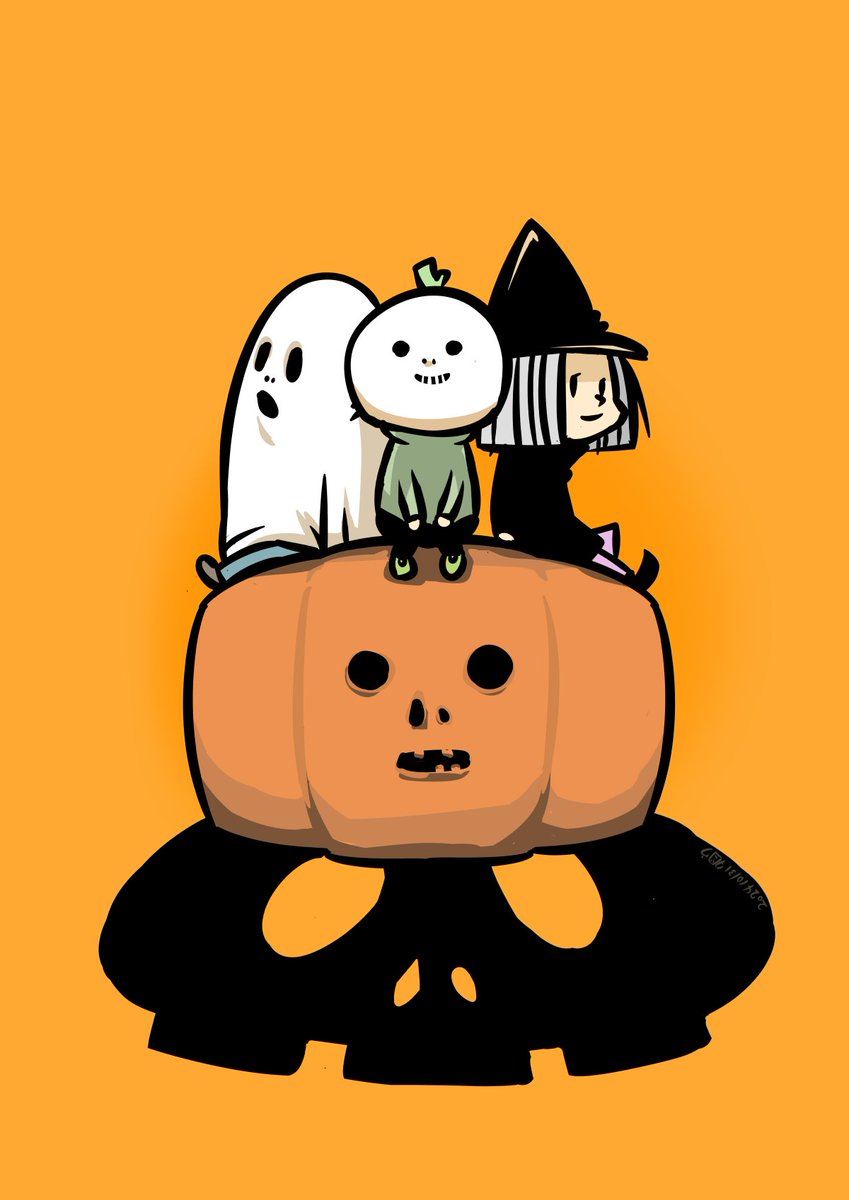 「#ハロウィン月間なので新作の前に過去絵を上げていく 2024 カブ頭も忘れないで」|タロウ@一日一絵のイラスト