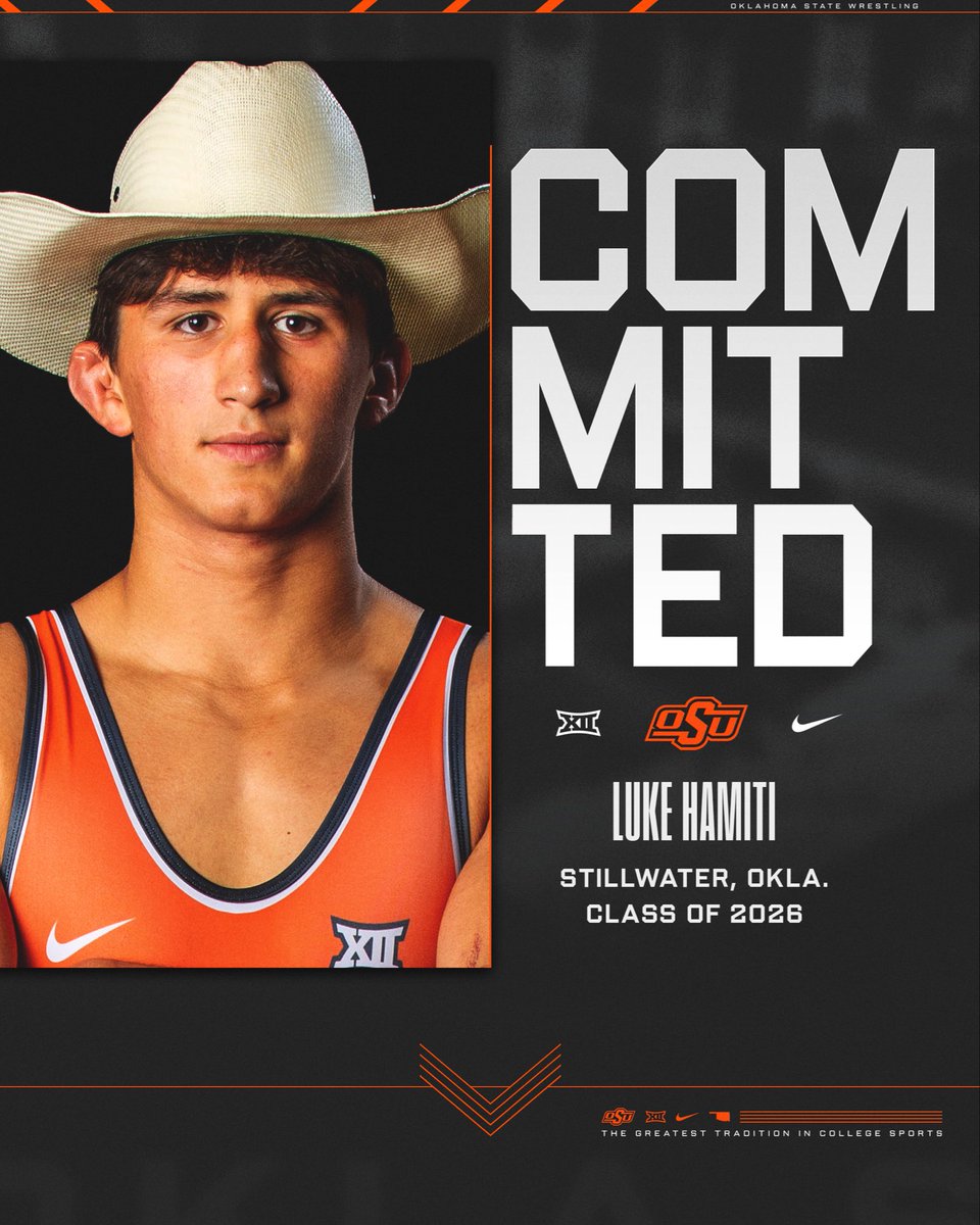 Lhamiti26's tweet photo. Born to be a Cowboy🤠

Super excited to announce my commitment to Oklahoma State University! I want to thank my family and my coaches for everything they’ve done to get me here. Can’t wait to start the next chapter. Go Pokes!!!
@CowboyWrestling https://t.co/my4hc6Z3RY