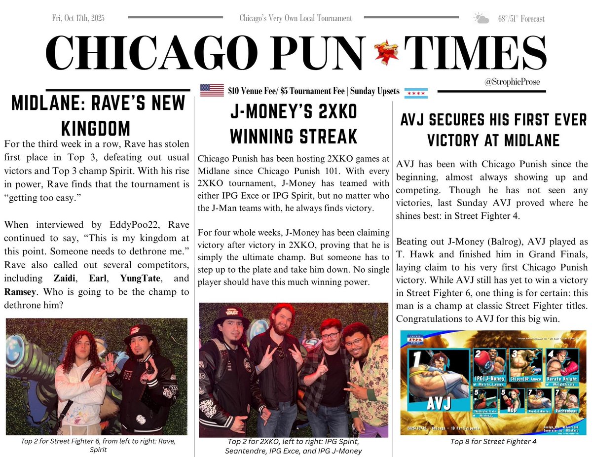 J-Money @ Chicago Punish (@kelvin_j_money) on Twitter photo New pun times by <a href="/StrophicProse/">Catastrophic Prose</a> New pun times by <a href="/StrophicProse/">Catastrophic Prose</a>
