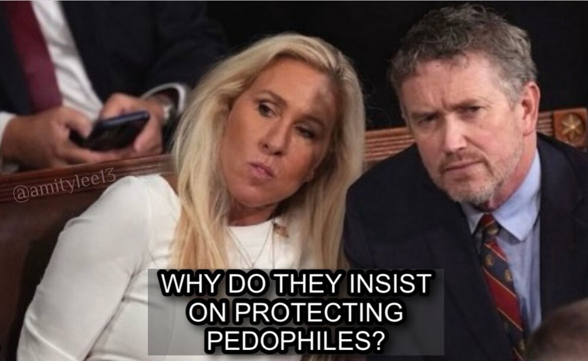 Why are you protecting pedos, <a href="/SpeakerJohnson/">Speaker Mike Johnson</a>?