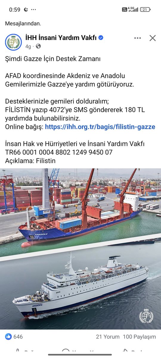 Anadolu Ajansı, Kızılay'ın altına "İyilik Gemisi Sevkiyatlarının 5'ine öncülük etti" yazıyorsun da gerçek adı "Akdeniz" olan o geminin İHH'ya ait olduğunu niye yazmıyorsun?