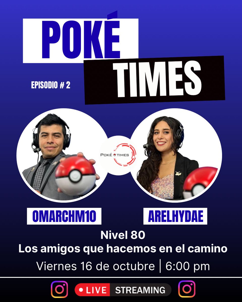 Gente Bonita:

Les presentamos POKÉTIMES. Proyecto en colaboración con la Maestra del Casteo: <a href="/Arelhydae/">Arelhy Méndez</a> . Una platica entre Amigos y la Comunidad donde compartimos las mejores anécdotas de #PokemonGO. Pasen a visitar nuestros Perfiles de IG para más detalles. ¡Los esperamos!
🥳
