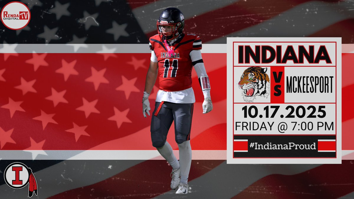 Indiana Area School District Athletics (@iasdathletics) on Twitter photo Let's Salute our Heroes tonight!🇺🇸🏈
We host McKeesport!
🆚: McKeesport Tigers
⏰: 7:00 PM
📍: Indiana Area High School
💻: youtube.com/watch?v=OFlbDQ…
#IndianaProud Let's Salute our Heroes tonight!🇺🇸🏈
We host McKeesport!
🆚: McKeesport Tigers
⏰: 7:00 PM
📍: Indiana Area High School
💻: youtube.com/watch?v=OFlbDQ…
#IndianaProud