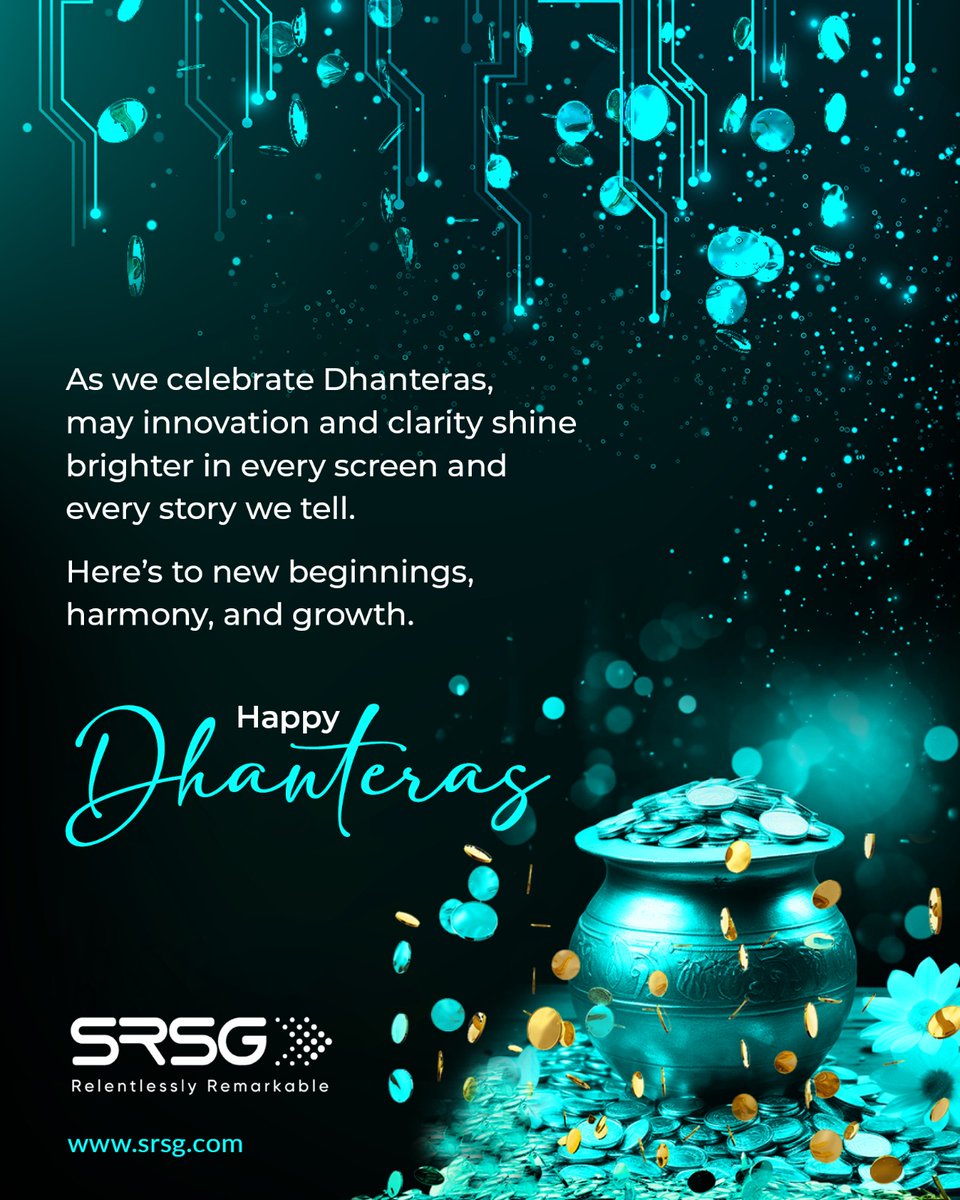 As we celebrate #Dhanteras, may innovation and clarity shine brighter in every screen and every story we tell.

Here’s to new beginnings, harmony, and growth.

#HappyDhanteras!

+91-11-49508100 | srsg.com
...
#SRSG #Dhanteras2025 #DhanterasFestival #DhanterasVibes