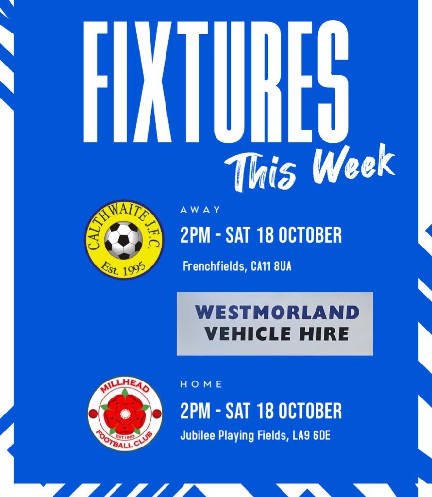 A return to league action tomorrow for our 1sts as we head to Frenchfields to take on Calthwaite Reserves for the first time!

Our second team will be looking to follow up a solid away point last time out as they face Millhead Reserves at home 🏠 

All support appreciated 🤝