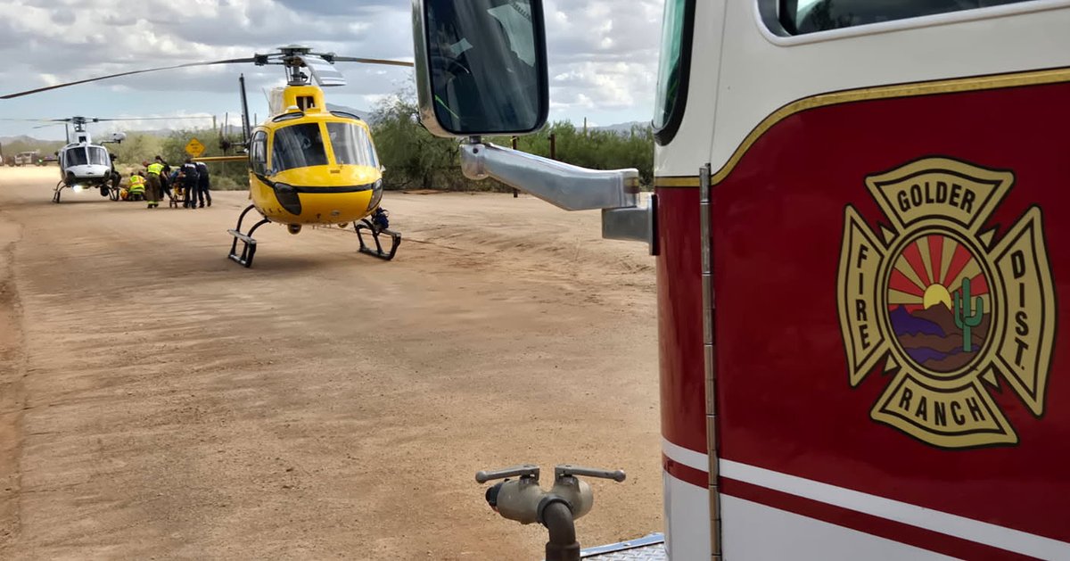 Just before 10 AM today, our crews responded to a UTV rollover off Highway 79 and Freeman.

One person was trapped under the UTV and transported by helicopter with injuries. 

Please remember to always wear safety gear and use caution when operating off-road vehicles. #incident