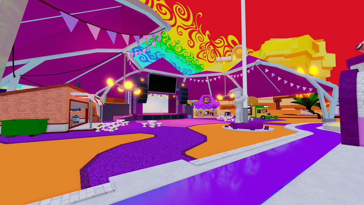 thebensterRBLX's tweet image. We're still hard at work building the new map for Make a Cake! Today we want to show off the Pavilion! This will host event space, snack bars, and our official UGC shop, and will be located right outside of the new spawn area. Check it out! #Roblox #RobloxDev