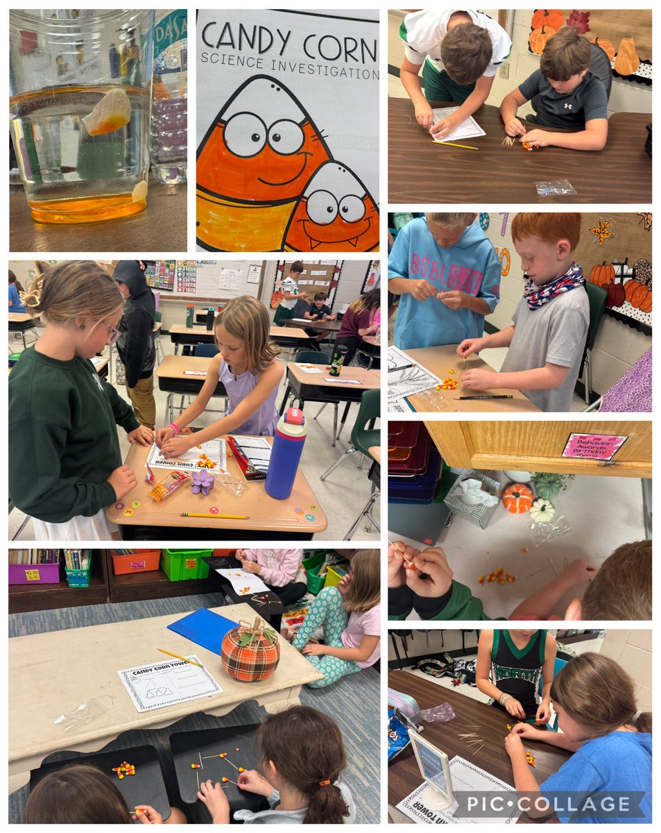Today we had a little fun with candy corn as we learned about sugar molecules and how they can be broken down. It was very cool to watch this with my little scientist! We also enjoyed a candy corn tower challenge to practice our measuring skills! <a href="/MVESGainesville/">Mt. Vernon Exploratory School</a>