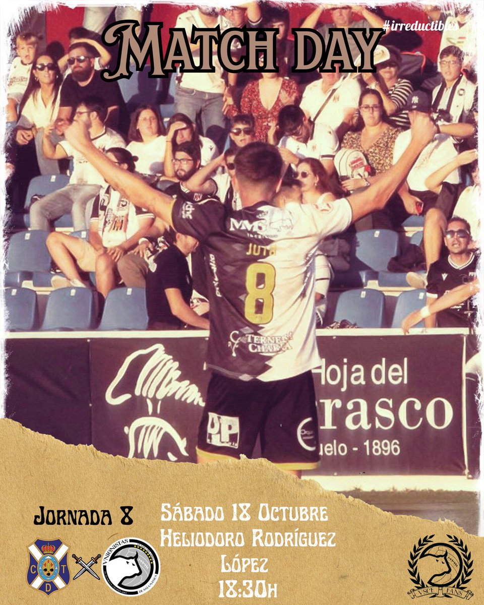 ¡¡¡ DÍA DE PARTIDO!!!

🏴🏳️🏴🏳️🏴🏳️🏴🏳️🏴

<a href="/CDTOficial/">CD Tenerife 🏴󠁧󠁢󠁳󠁣󠁴󠁿</a>
🆚
<a href="/UnionistasCF/">Unionistas de Salamanca CF</a>

🗓️:  18 Octubre 

🕛: 17:30 (WET) 18:30 (CET)

🏟️: Heliodoro Rodríguez López 

 #irreductibles