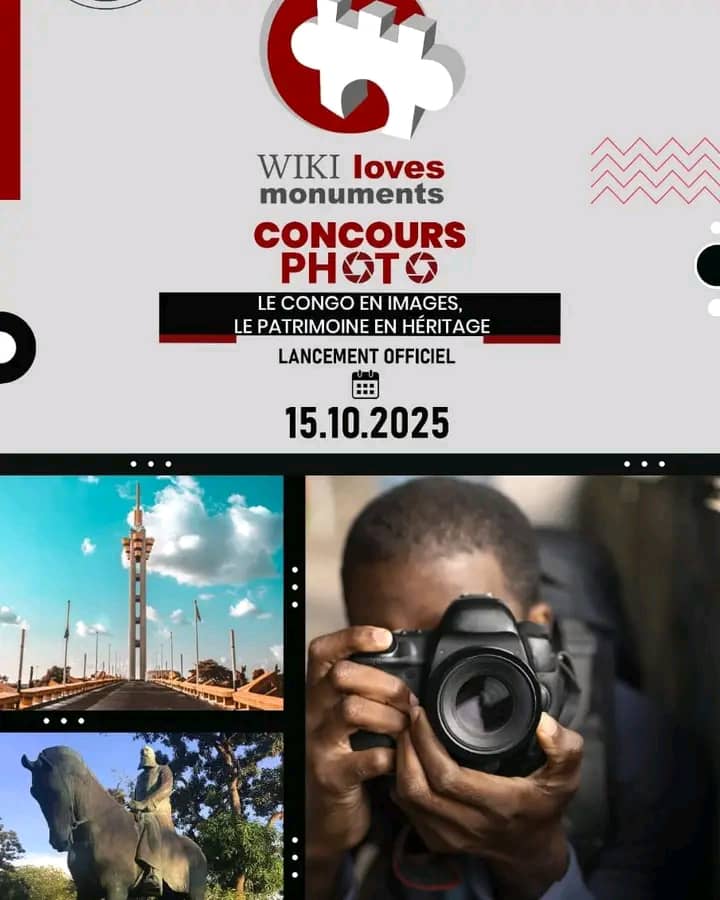 Tu as l’œil 👀 pour capturer les instants magiques ? 📸Participe au concours #WikiLovesMonuments 🇨🇩 et valorise les monuments historiques de la RDC avec ton talent 🤳
📝 Inscris-toi aux ateliers préparatoires ici 👉 forms.gle/aDQQg6un1qHjD3…

#RDC #ConcoursPhoto #Wikipedia #WLM2025