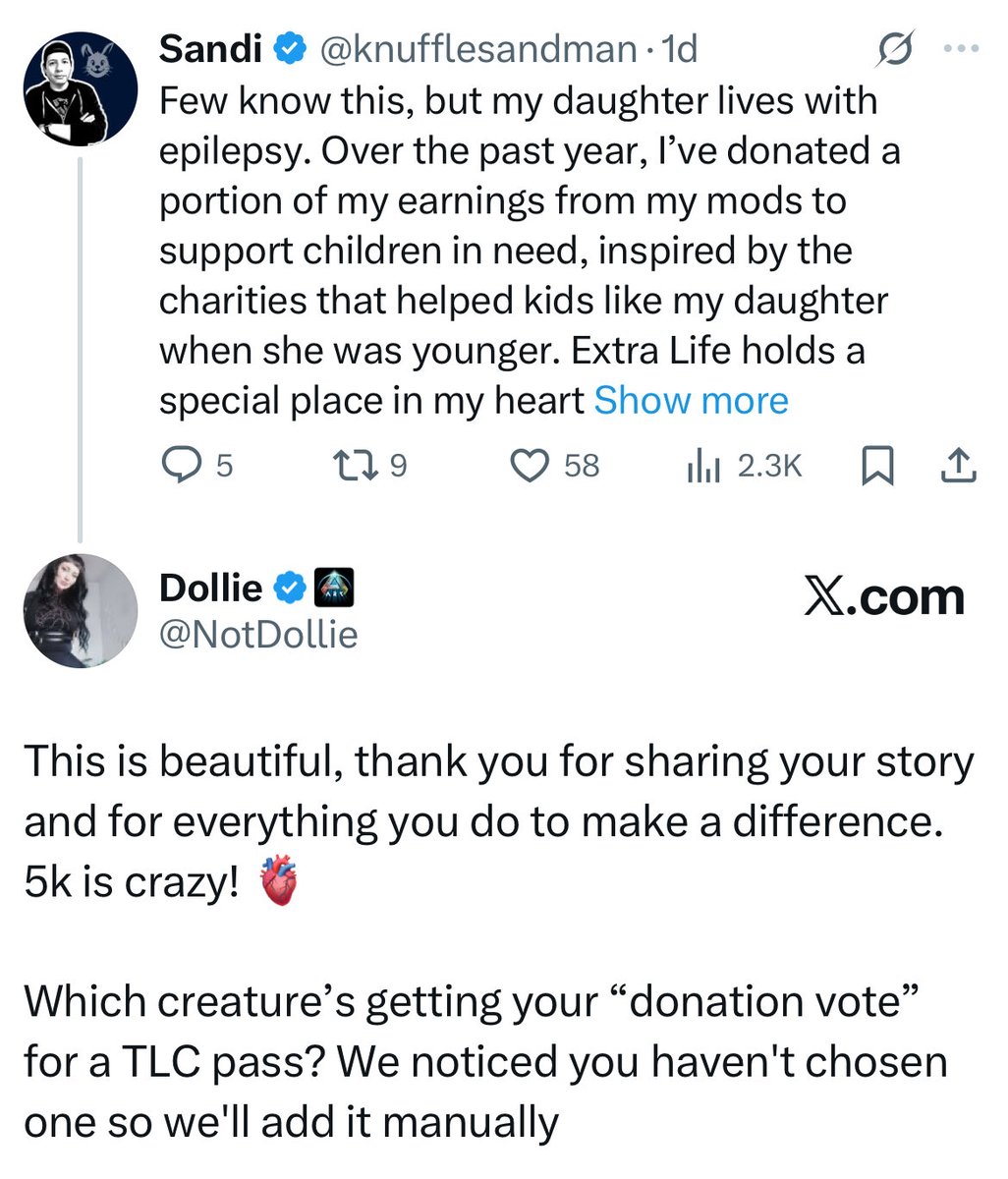 Deciding on a TLC pass with my “donation votes” feels like too big a responsibility for me alone, so I’d love to pass it to the community. Please comment or repost with your favorite creature for a TLC, and I’ll go with the one that gets the most love! Voting ends in 2 days—let’s