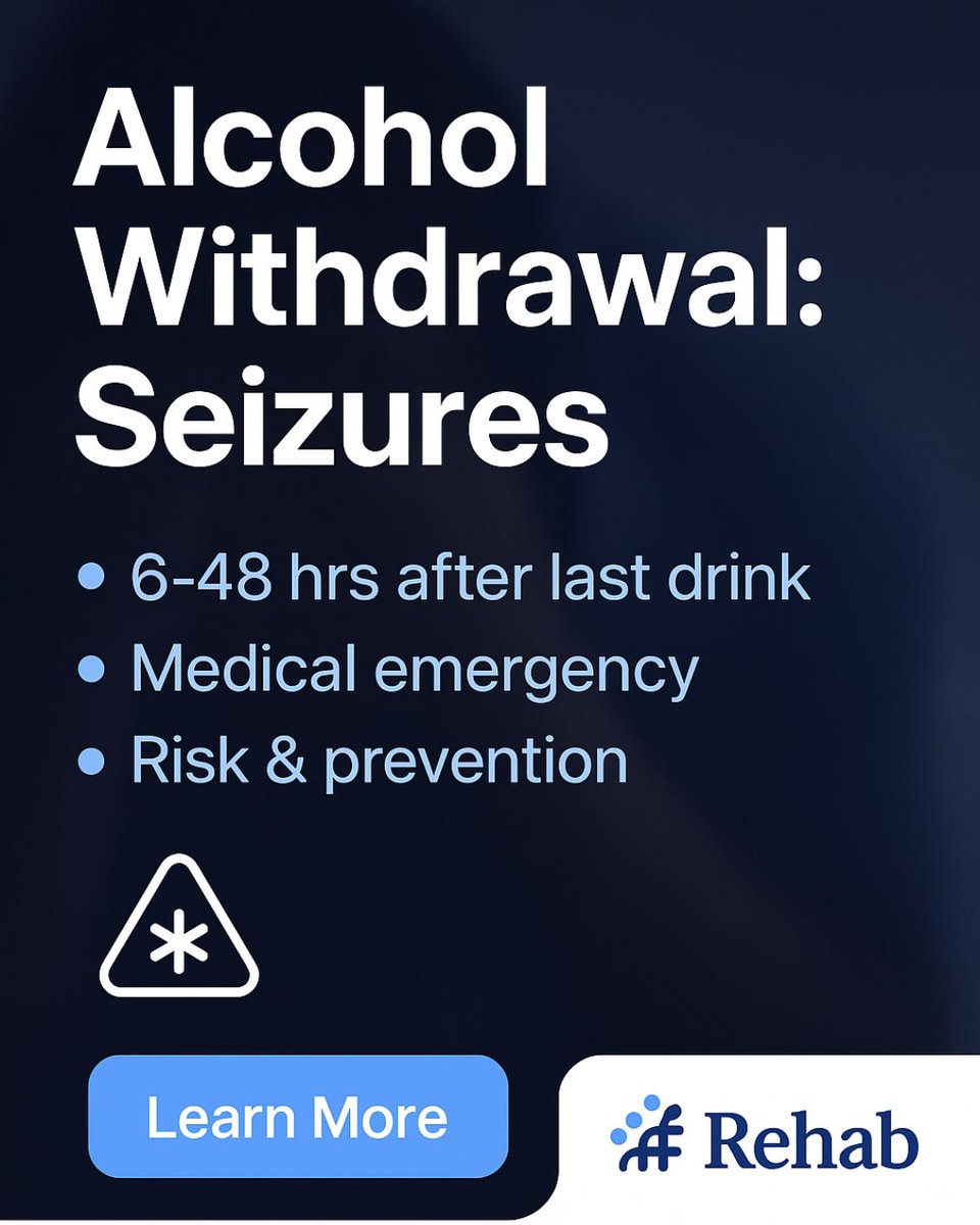 RehabGuide's tweet photo. Quitting alcohol suddenly after long use can trigger seizures, often 6-48 hrs after last drink. This danger is real. Get medical help.

More info → https://t.co/hfNGLxUjvQ

#SeizureRisk #Withdrawal https://t.co/3CXrCo9hL8