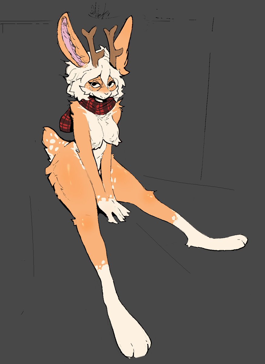 mlekpi's tweet image. look at this beautiful jackalope i got to draw for @Kechioma_ ; thank you for your support!! ❤️