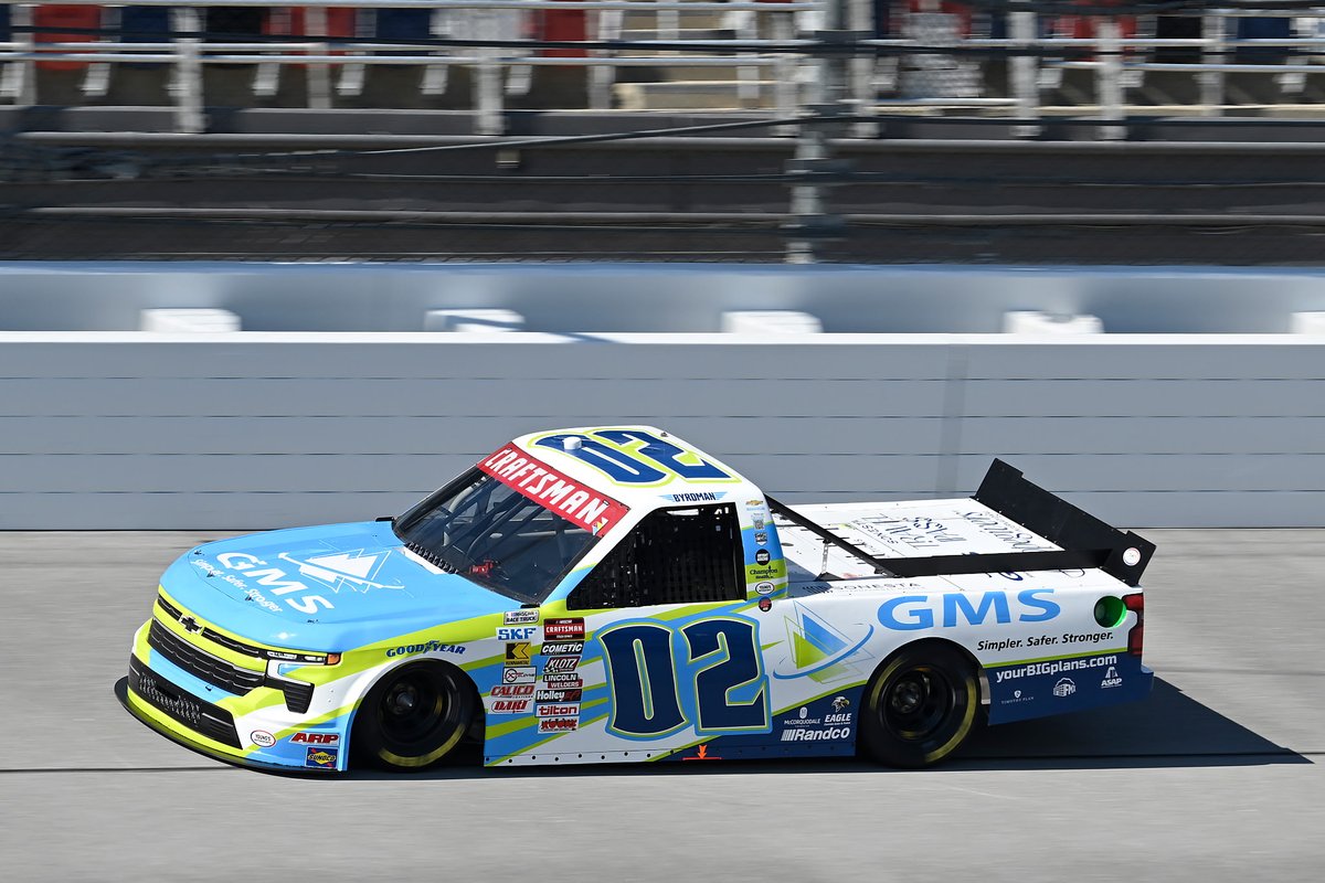 🏁🏁🏁 for <a href="/NASCAR_Trucks/">NASCAR CRAFTSMAN Trucks</a>! <a href="/NathanJByrd/">Byrdman</a> brings the No. 02 <a href="/Group_Mgmt/">Group Management Services</a> Silverado home 18th in his <a href="/TALLADEGA/">Talladega Superspeedway</a> debut, his superspeedway best result 🤘