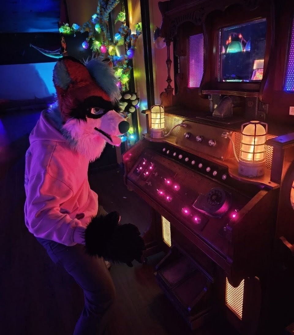 It's #fursuitfriday and we're now just hours away from sharing our new EP with you! Here's Renn playing the featured instrument, the Doof-O-Tron 9000