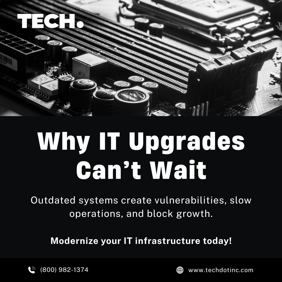 techdotinc's tweet image. Old systems aren’t just slow, they’re risky. Cyber threats, inefficiency, and downtime increase with outdated IT.
At TechDot Inc., we help businesses:
✅ Upgrade infrastructure securely
✅ Optimize systems for performance
✅ Reduce vulnerabilities and downtime
#ITUpgrade