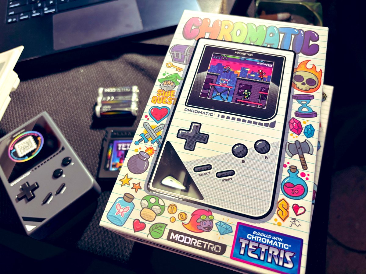 ballistikcoffee's tweet image. So my @modretro #Chromatic arrived today! Only took 2 days to get to me after my order! That’s a record! Plus: I’m speechless! For once! This #GB &amp;amp; #GBC player is just incredible! Can’t wait to play #Hermano, use my #Koss ears &amp;amp; post my #review soon to #BCB! #Modretro #Gaming