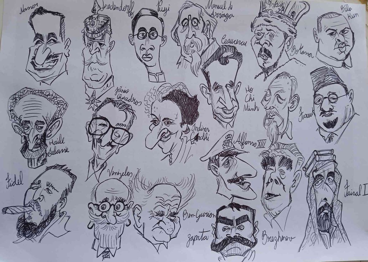 i tried to freehand some 20th century political figures