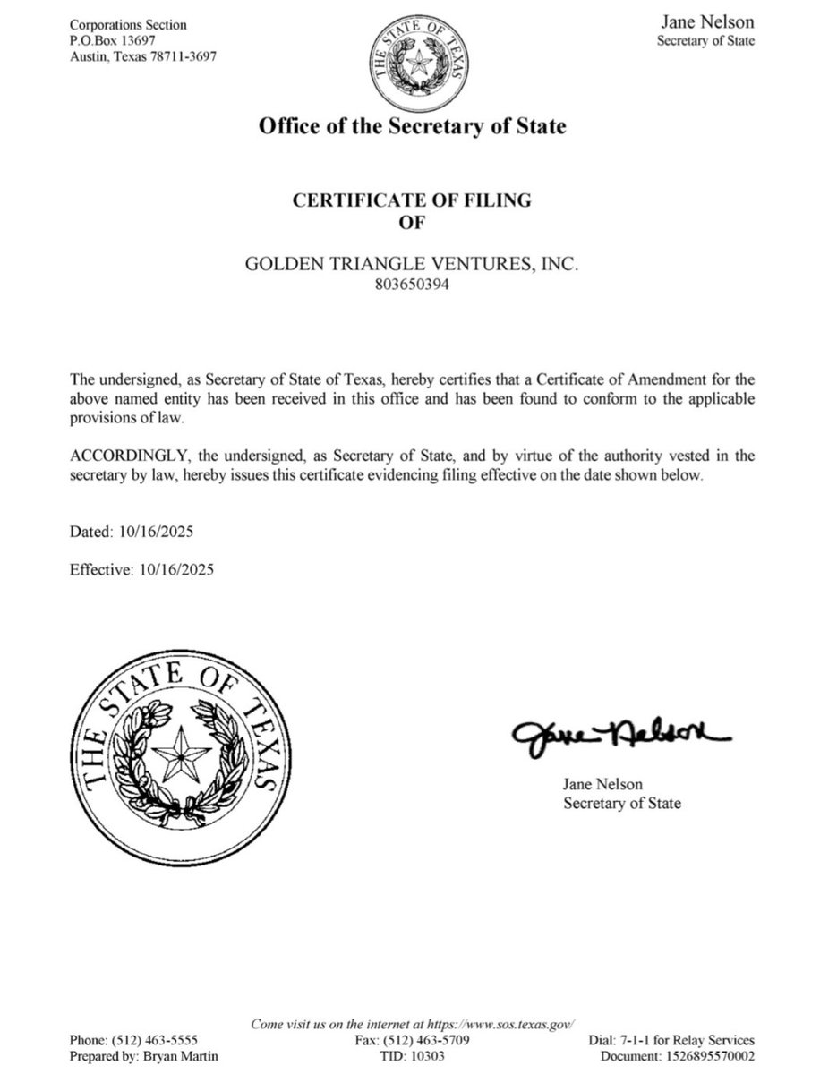 AS Amendment Approved ✅ $GTVH