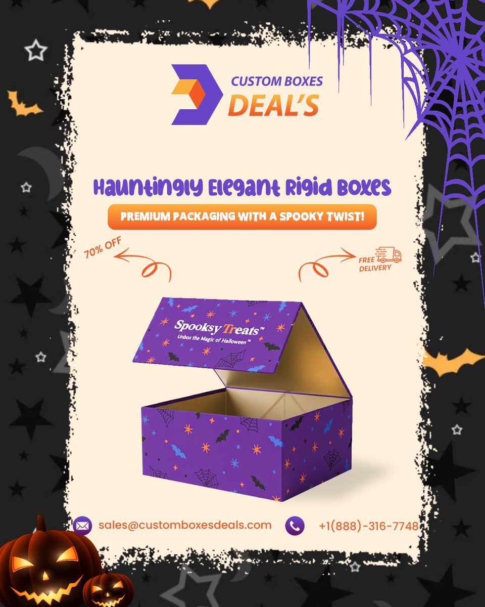 customboxesdeal's tweet image. 🦇 𝑯𝒂𝒖𝒏𝒕𝒊𝒏𝒈𝒍𝒚 𝑬𝒍𝒆𝒈𝒂𝒏𝒕 𝑹𝒊𝒈𝒊𝒅 𝑩𝒐𝒙𝒆𝒔 – 𝑷𝒓𝒆𝒎𝒊𝒖𝒎 𝑷𝒂𝒄𝒌𝒂𝒈𝒊𝒏𝒈 𝒘𝒊𝒕𝒉 𝒂 𝑺𝒑𝒐𝒐𝒌𝒚 𝑻𝒘𝒊𝒔𝒕!
sales@customboxesdeals.com
Toll-Free: 1-888-316-7748
customboxesdeals.com/custom-rigid-b…

#HalloweenPackaging #CustomBoxesDeals